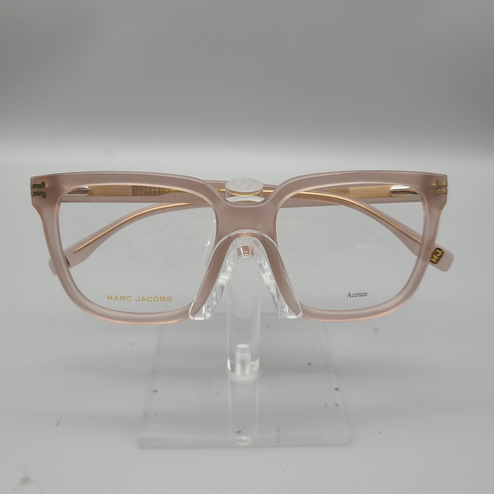 Marc Jacobs Blush Pink and Gold Rectangular Optical Glasses